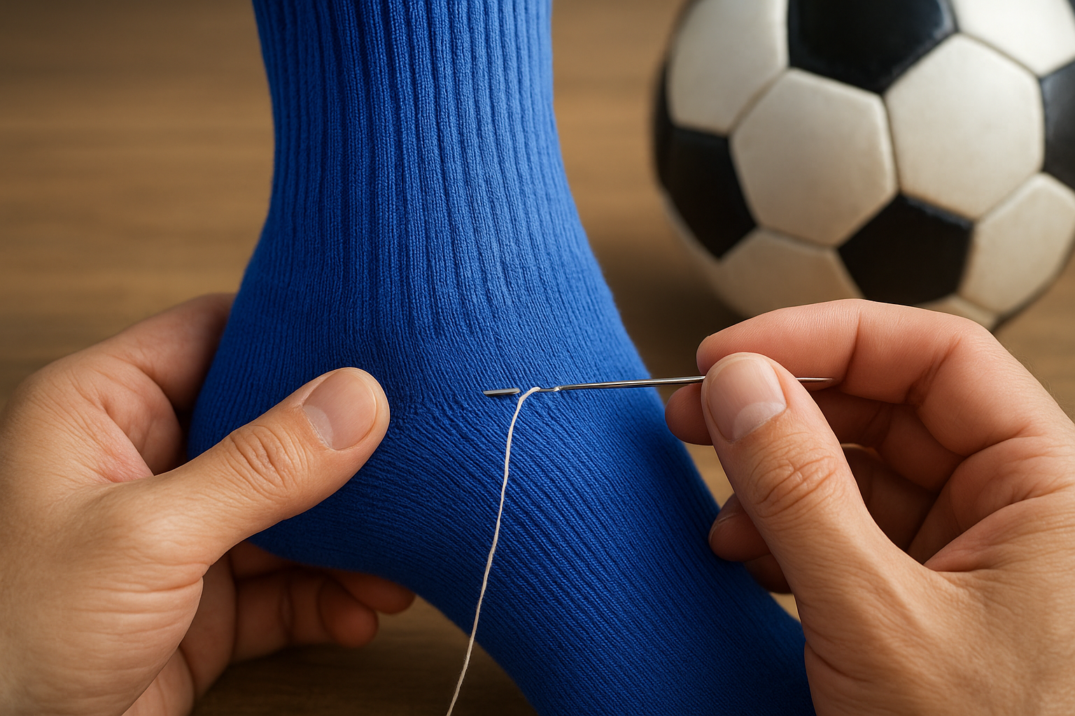 サッカーのソックスを切る時の縫い方とは？