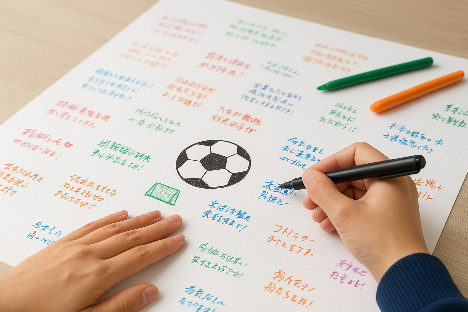 寄せ書きをサッカー部へ!100均で作る?