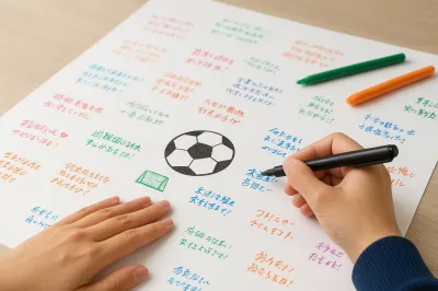 寄せ書きをサッカー部へ！100均で作る？