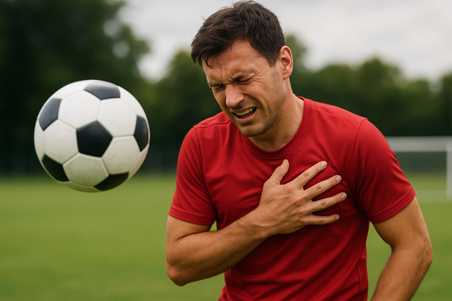 サッカーの胸トラップで骨折って本当?