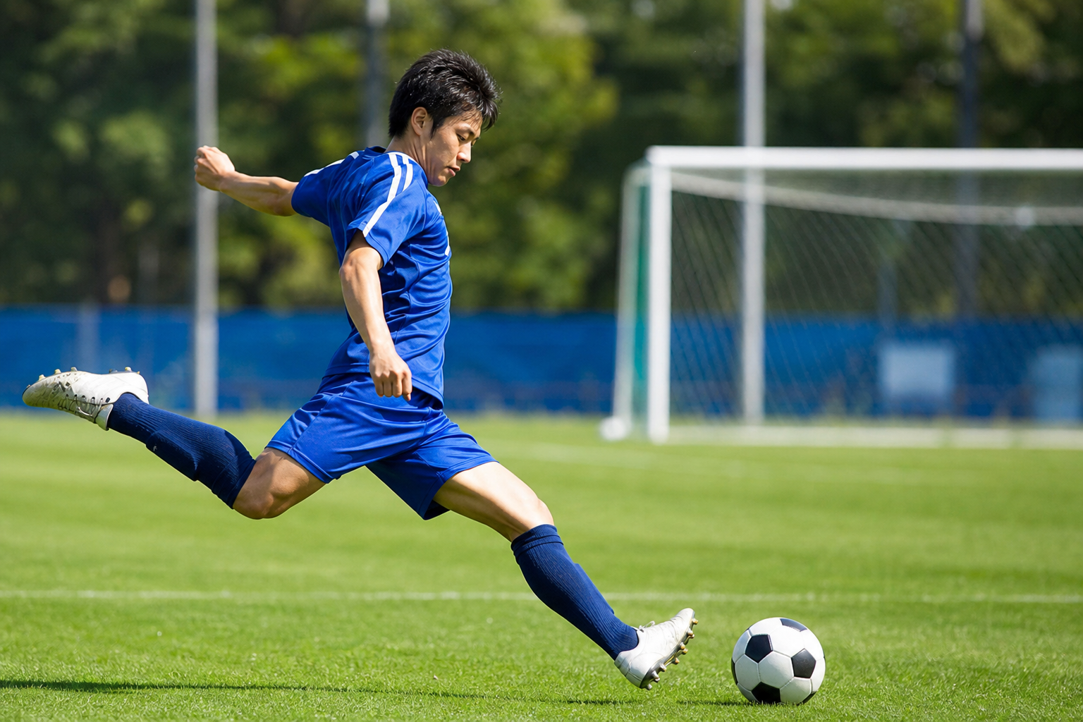 サッカー ロング キック 軸 足の正解とは？