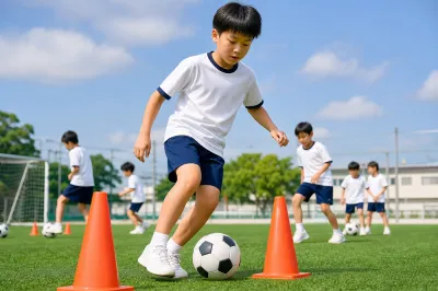 サッカーのドリブルのコツを体育で教えるには？
