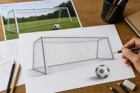 サッカーゴールのイラストの簡単な書き方ってある？