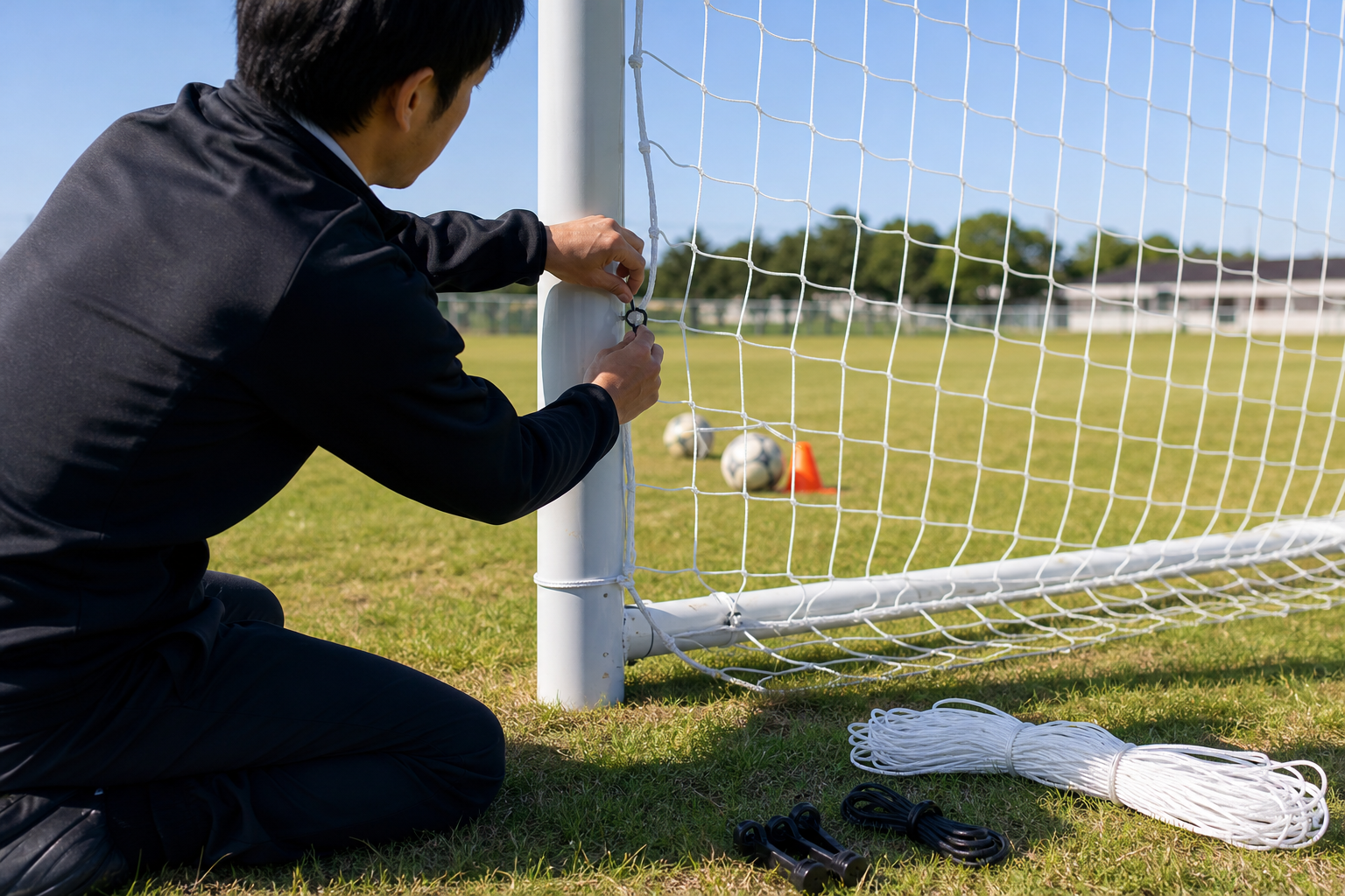 サッカーゴールネットの取り付け方って?