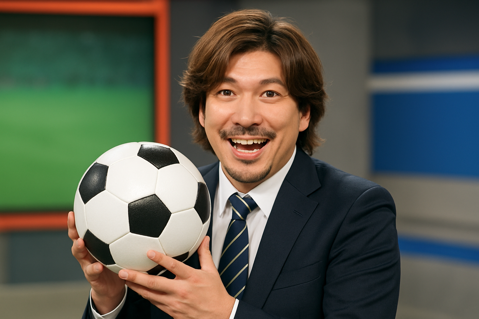 りんたろー。さんは今やサッカー番組の顔なんです!