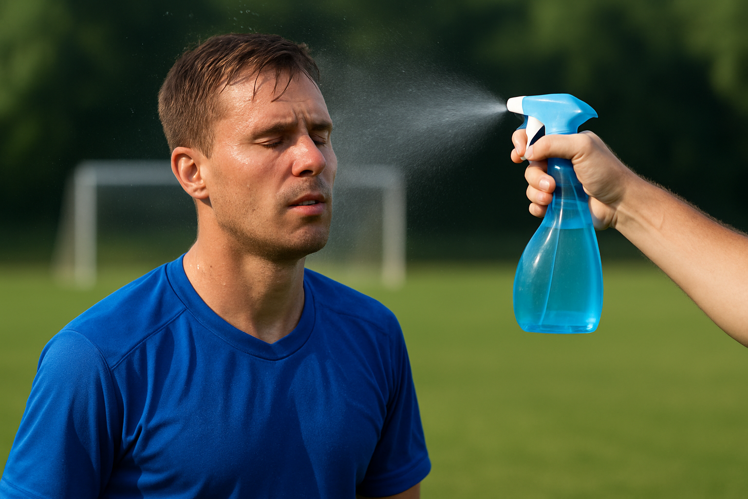 サッカーの暑さ対策にミストは大活躍!