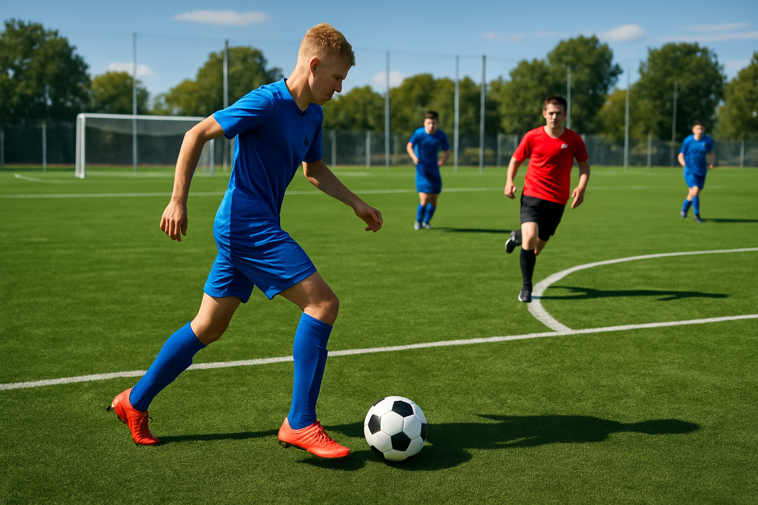 中学生からサッカーのコートは大人と同じサイズに！