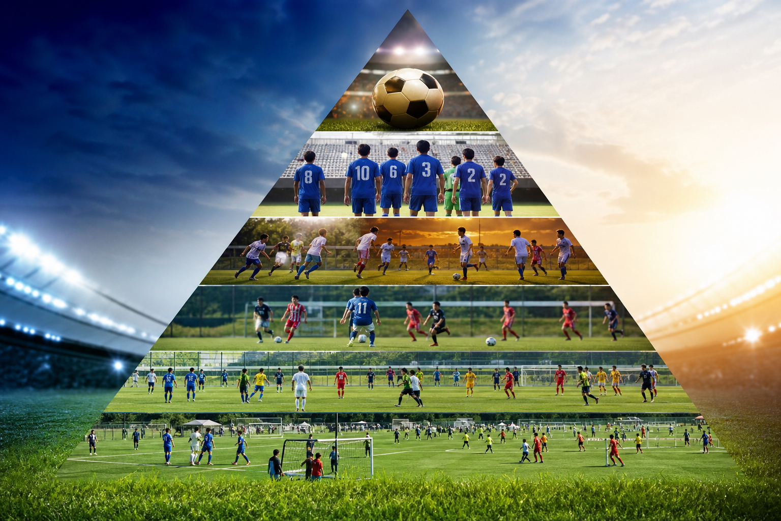 サッカーの社会人リーグはJリーグへと繋がる巨大なピラミッド構造!