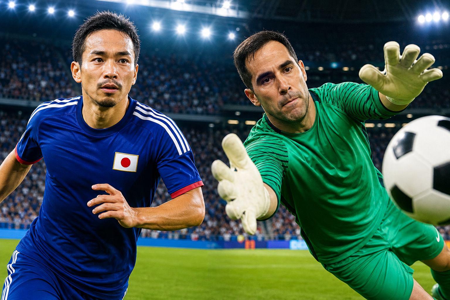 日本中を沸かせた長友佑都選手と、世界的GKのクラウディオ・ブラボ選手です！
