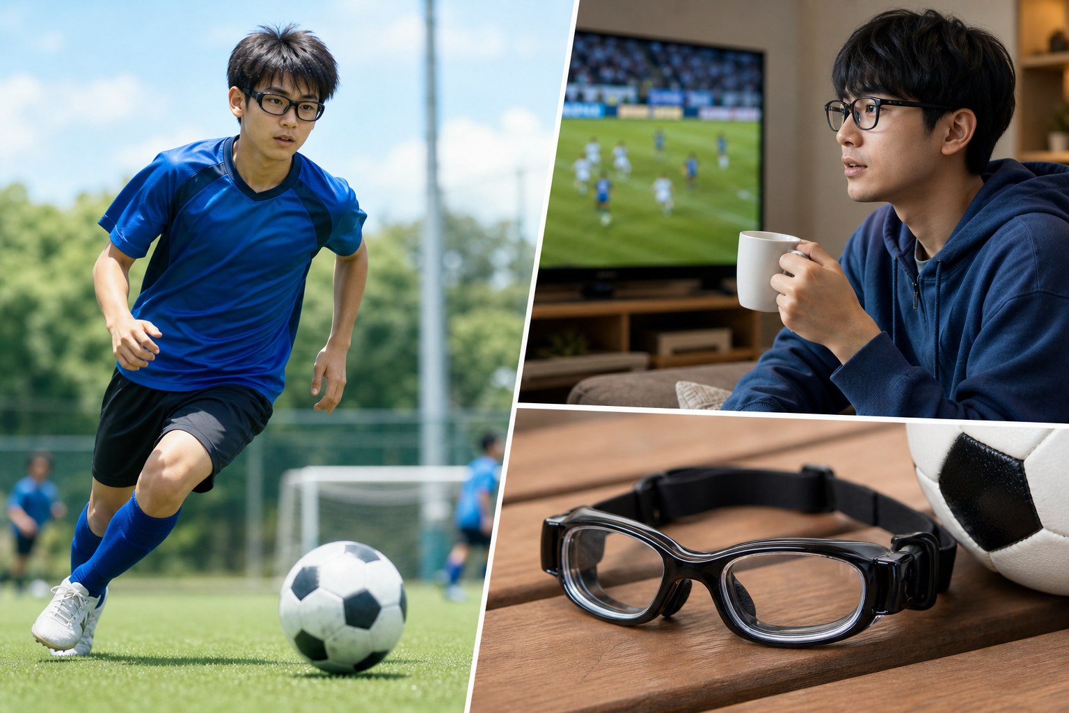 サッカーライフがもっと楽しくなる！JINSメガネの具体例3選