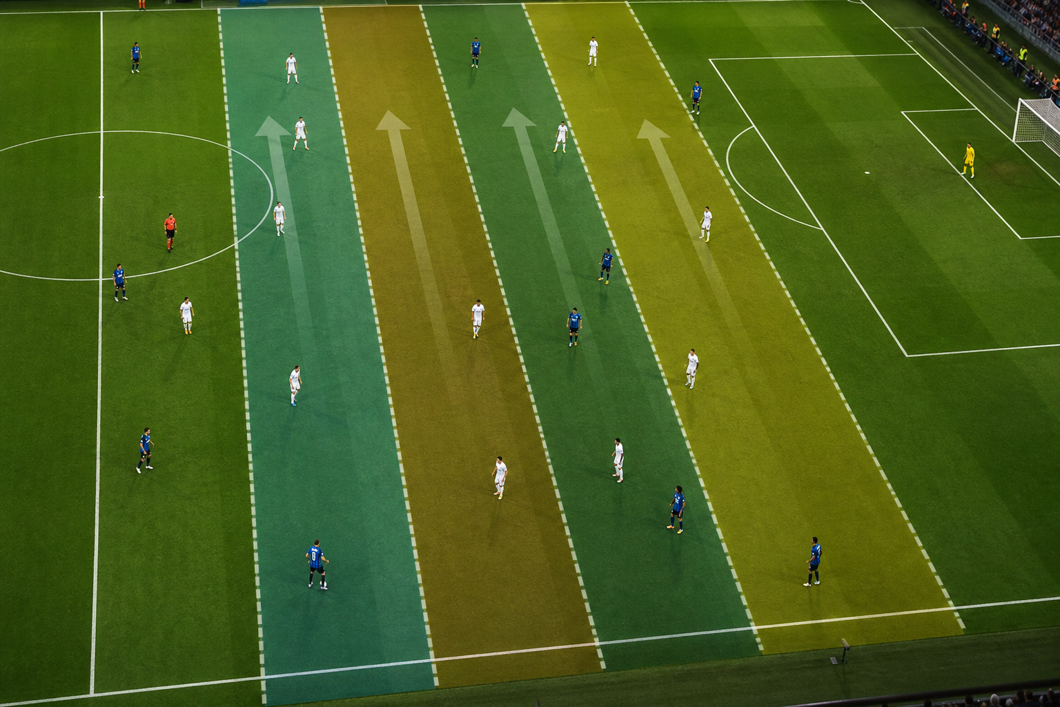 現代サッカーの基本!ピッチを縦に5つに分ける考え方