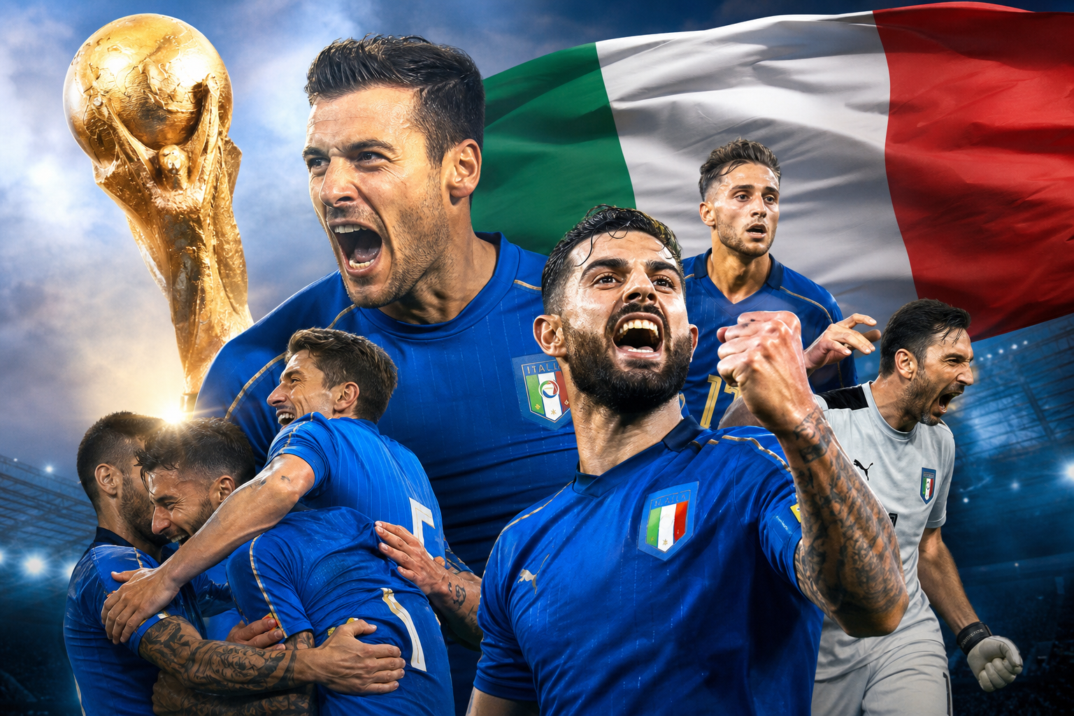 男子サッカーイタリア代表のワールドカップと最新順位の実績