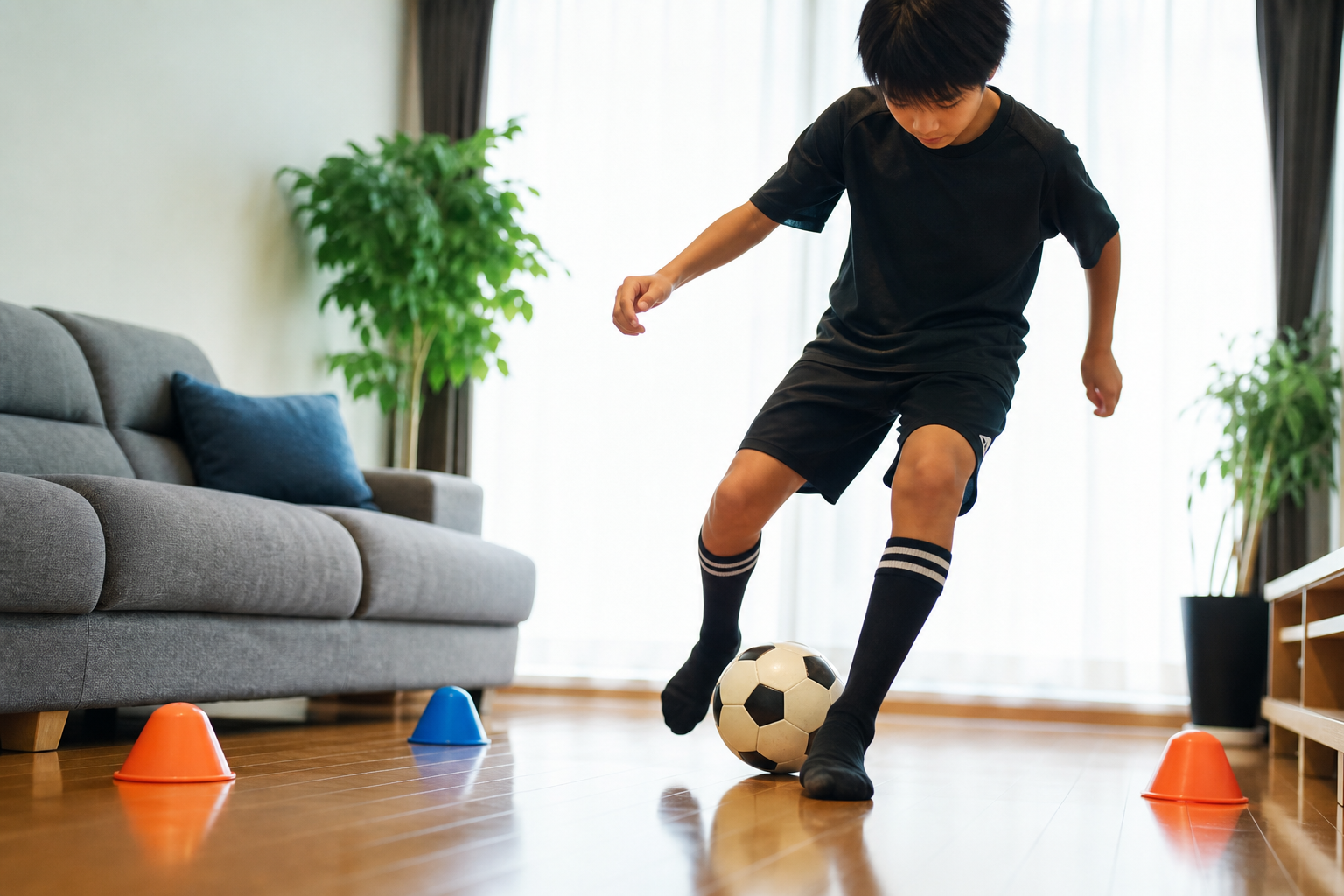 サッカーを部屋でできる練習の結論！短時間の反復メニューが最強