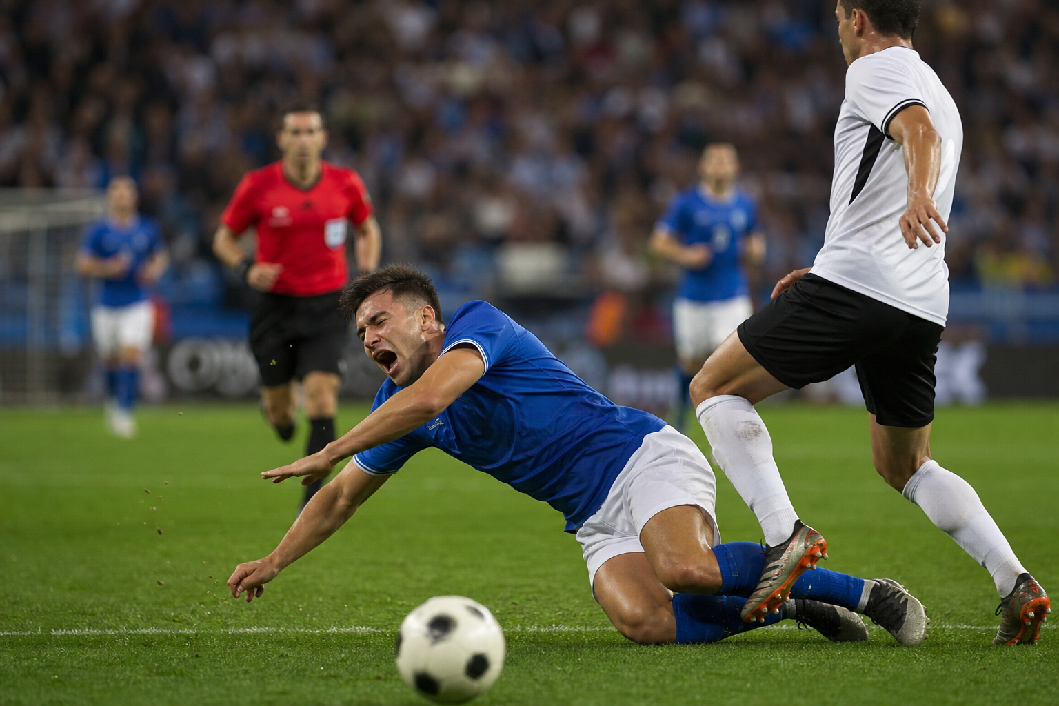 サッカーの反則の“演技”!審判を欺く行為です