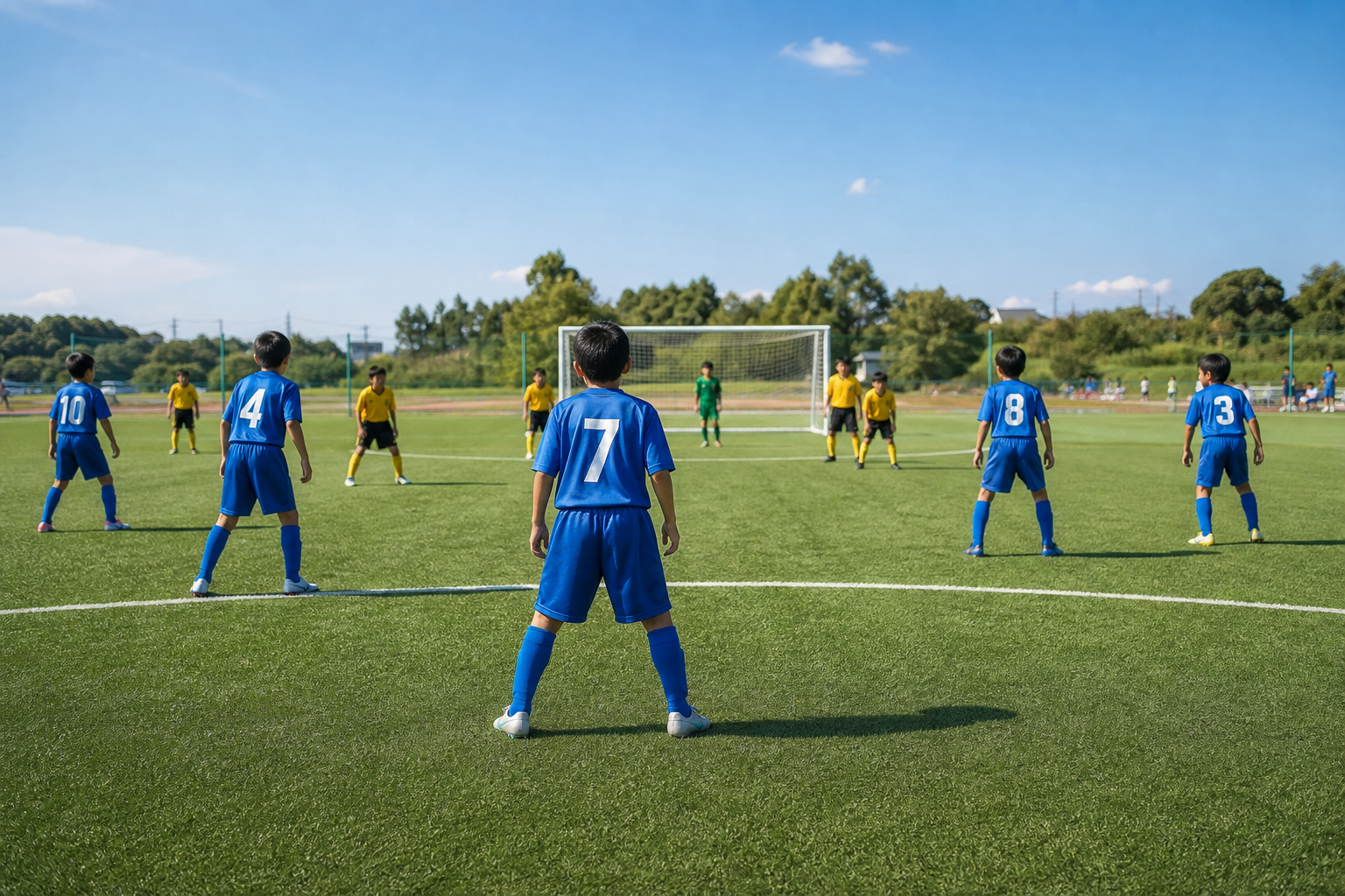 サッカーは基本11人！でも子どもは8人で試合をします