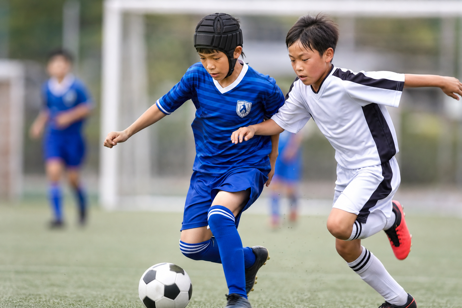 サッカーでヘッドギアの着用はルールとして決められていない！