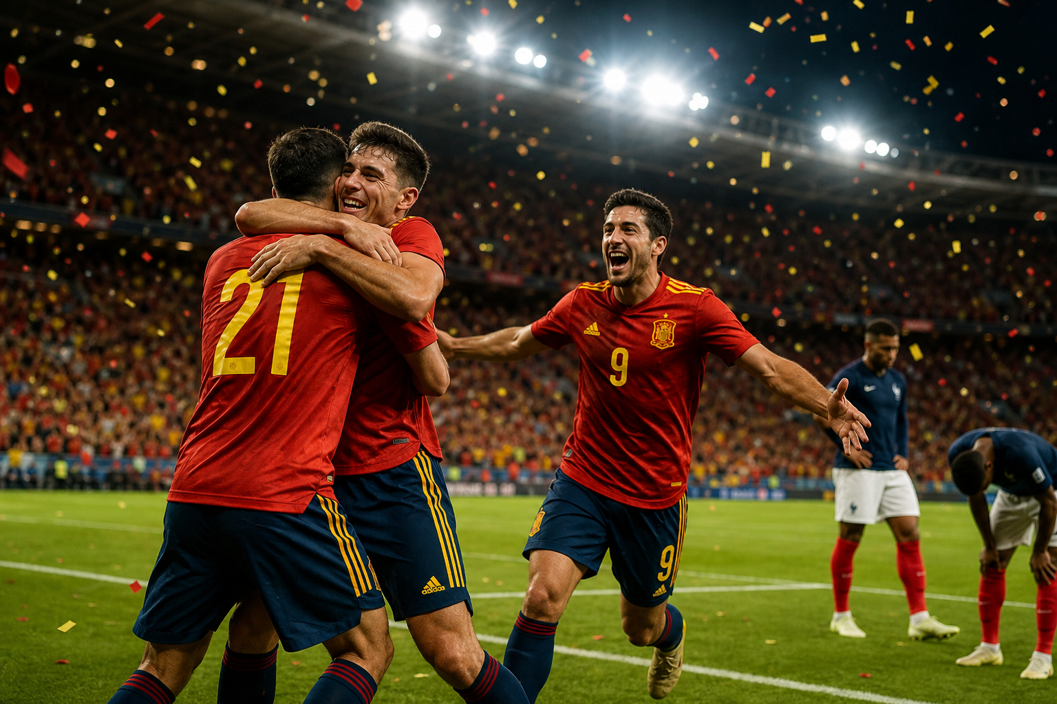 スペインが2-0でフランスに完勝し見事決勝へ!