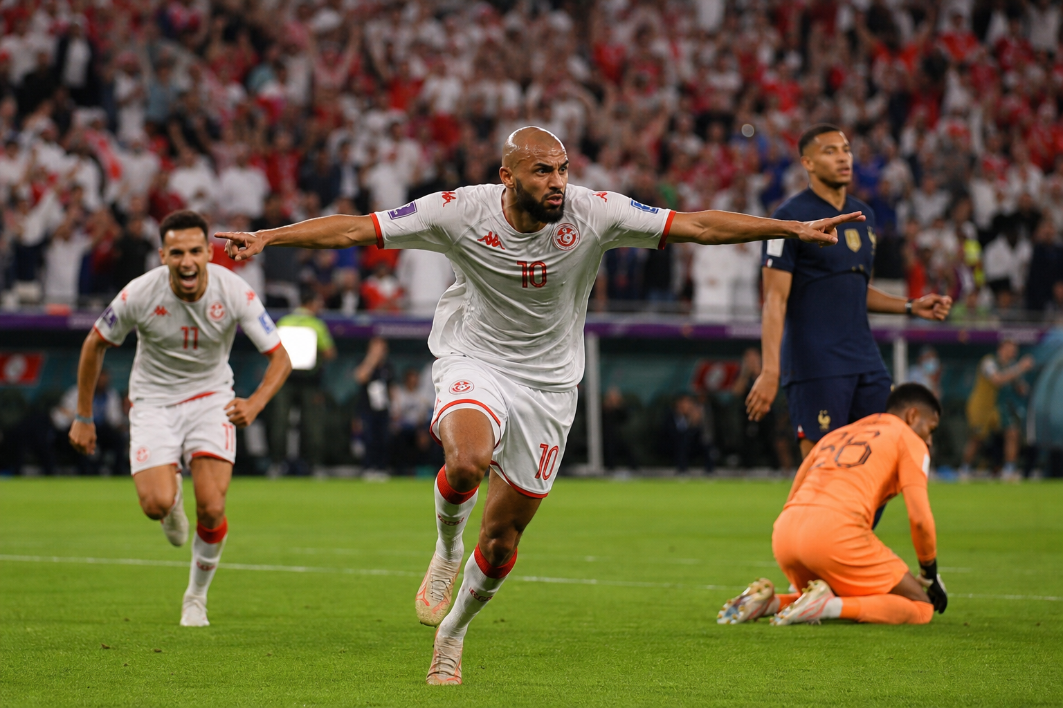 2022年W杯の大金星！最高評価は決勝点を入れたチュニジアのハズリ選手です！